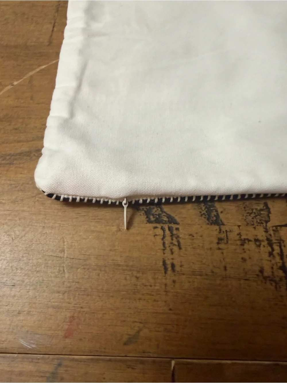 2 White Pillow Covers with Black and Mustard Brown Accent Shapes 18” x 18”